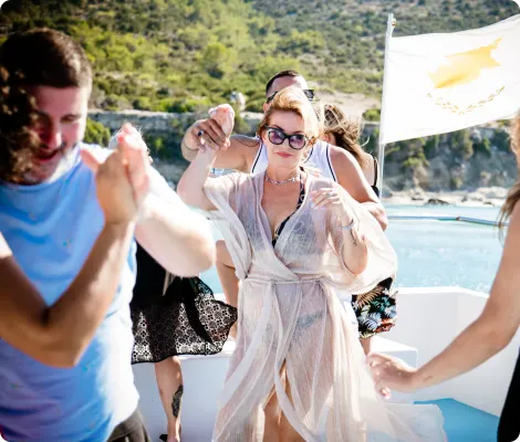 Photography figure 1 Photographic moment of people dancing on a boat during a sunny celebration