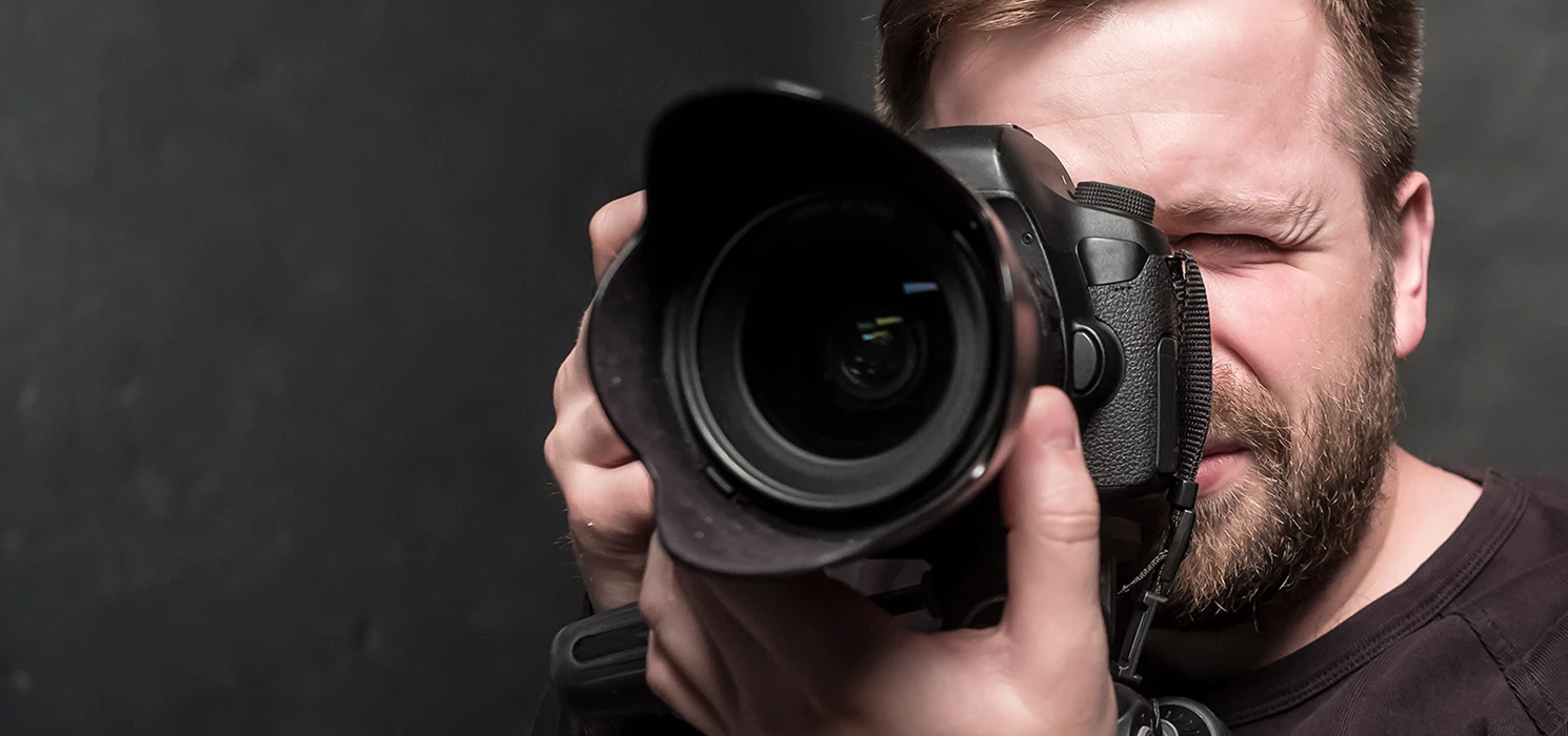 Camera man shooting Portfolio Banner